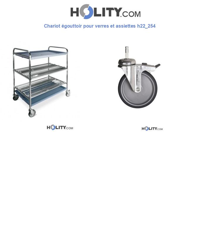 Chariot égouttoir pour verres et assiettes h22_254