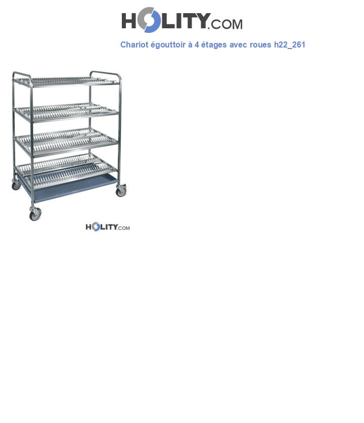 Chariot égouttoir à 4 étages avec roues h22_261