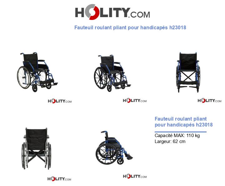Fauteuil roulant pliant pour handicapés h23018