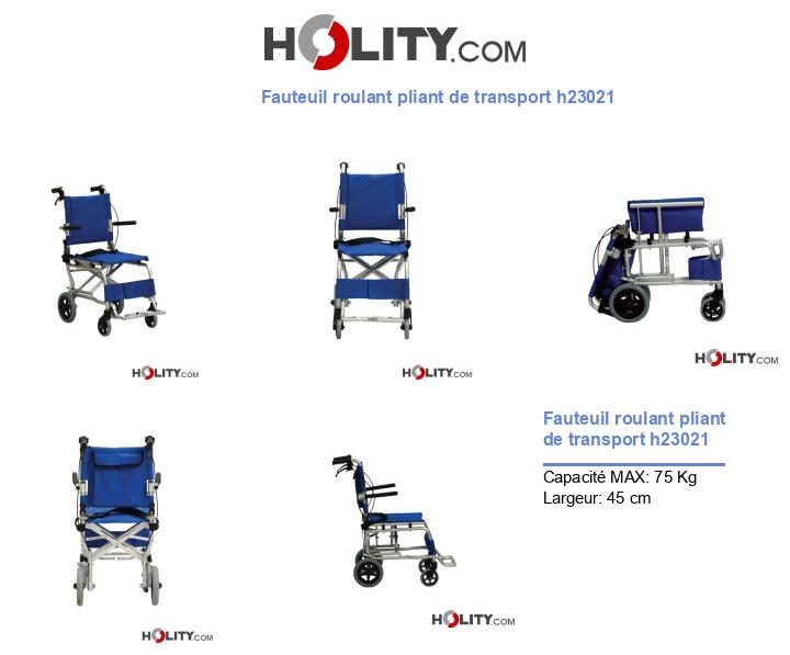 Fauteuil roulant pliant de transport h23021