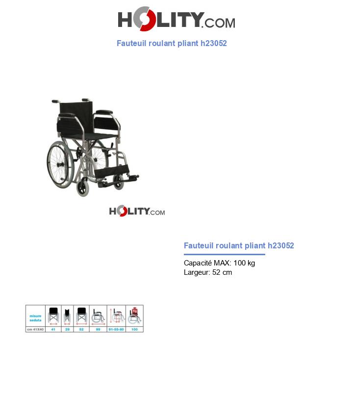 Fauteuil roulant pliant h23052