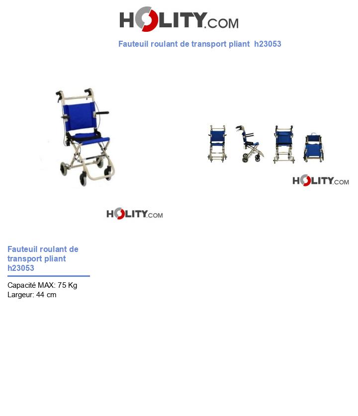 Fauteuil roulant de transport pliant  h23053