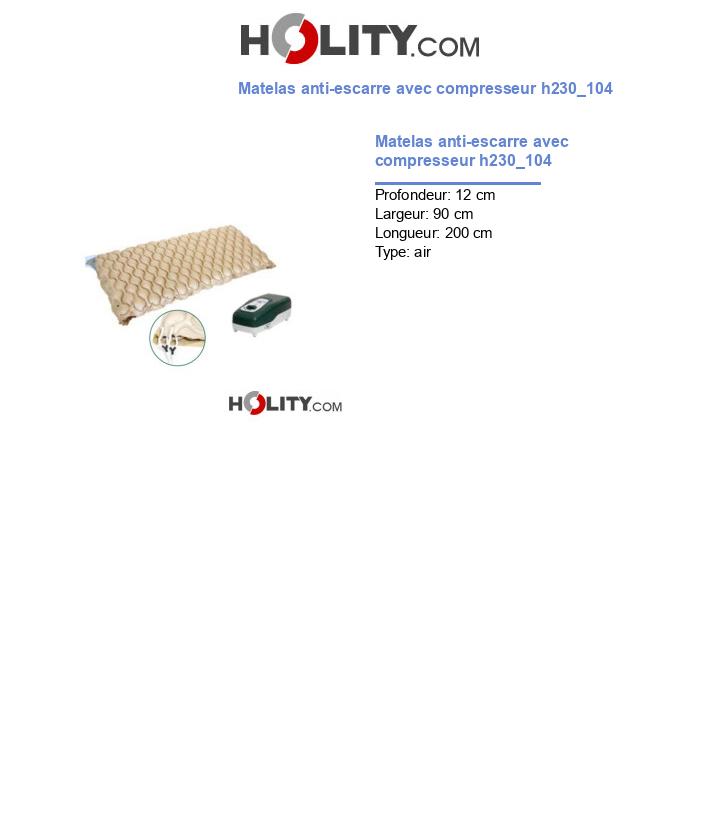 Matelas anti-escarre avec compresseur h230_104