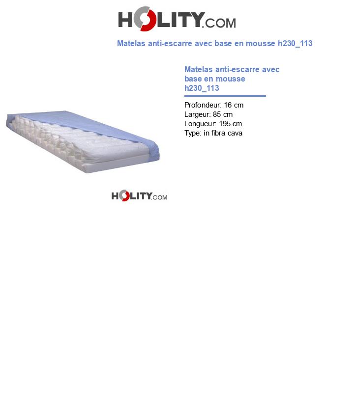 Matelas anti-escarre avec base en mousse h230_113