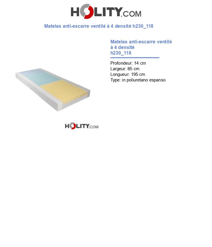 Matelas anti-escarre ventilé à 4 densité h230_118