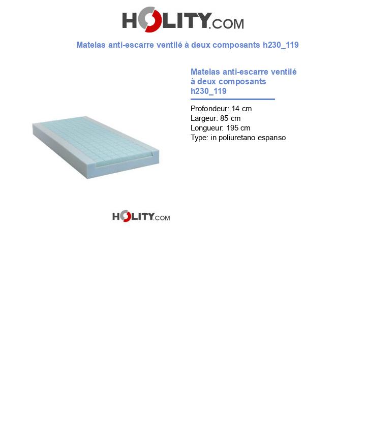 Matelas anti-escarre ventilé à deux composants h230_119