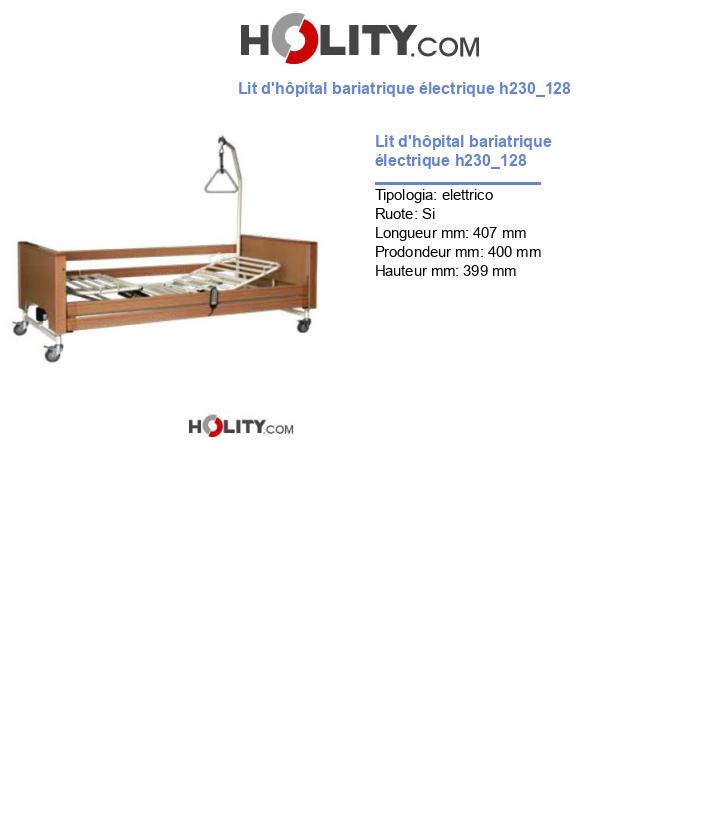 Lit d'hôpital bariatrique électrique h230_128