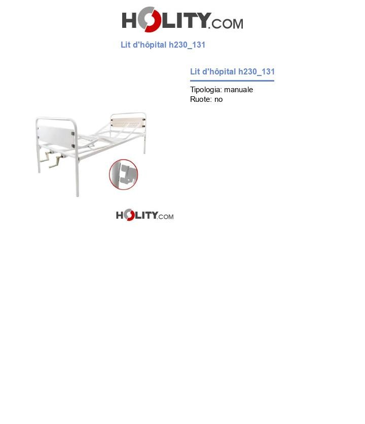 Lit d'hôpital h230_131