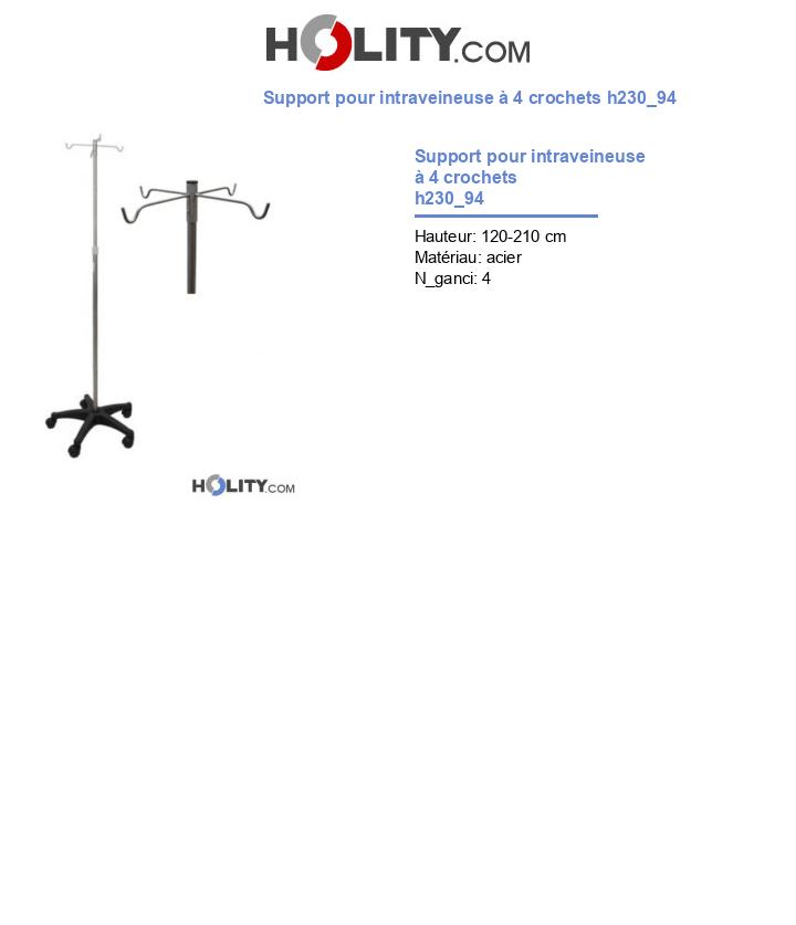 Support pour intraveineuse à 4 crochets h230_94