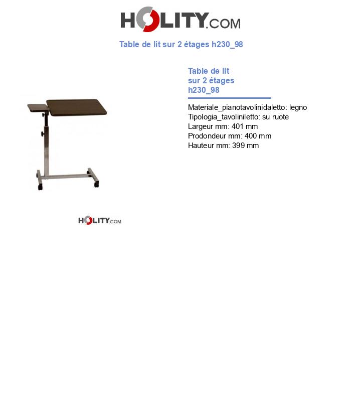 Table de lit sur 2 étages h230_98