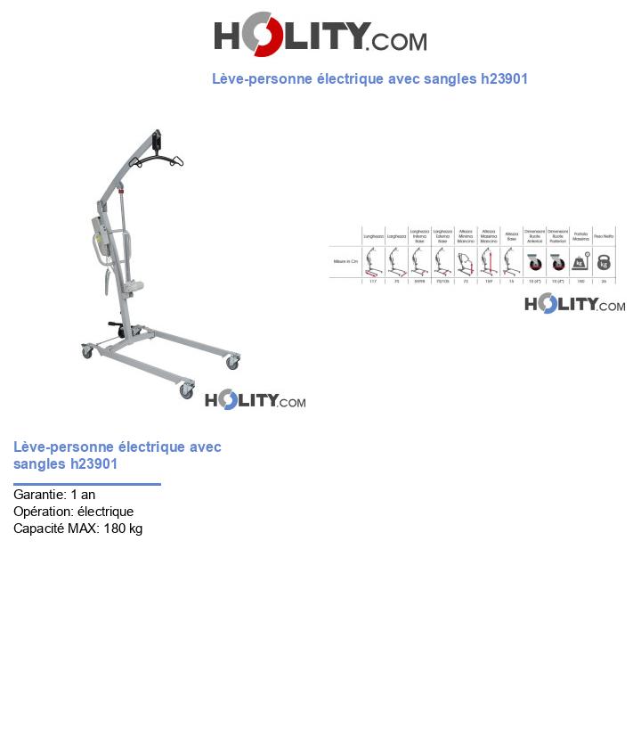 Lève-personne électrique avec sangles h23901