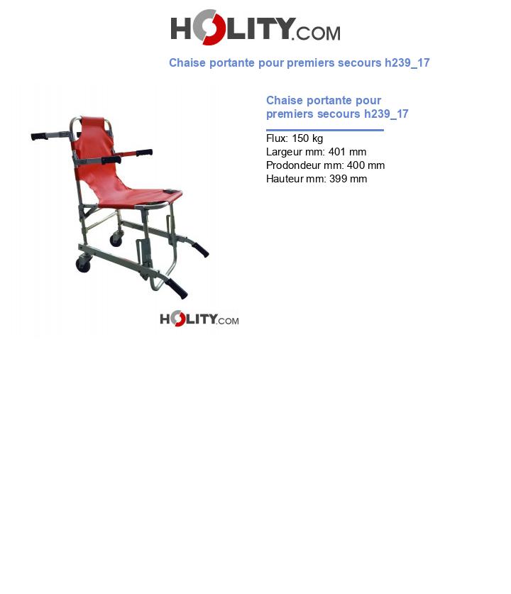 Chaise portante pour premiers secours h239_17