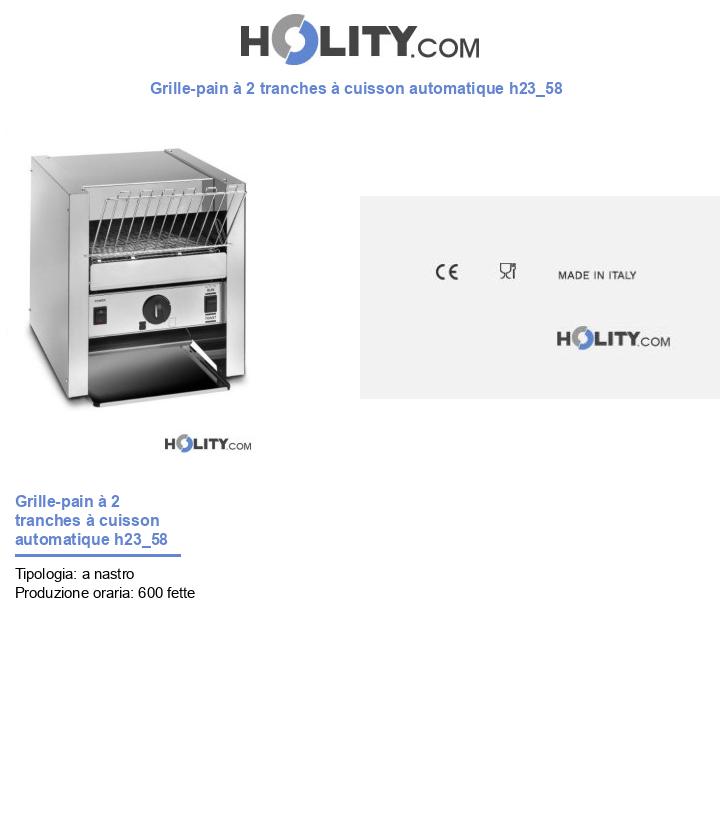 Grille-pain à 2 tranches à cuisson automatique h23_58