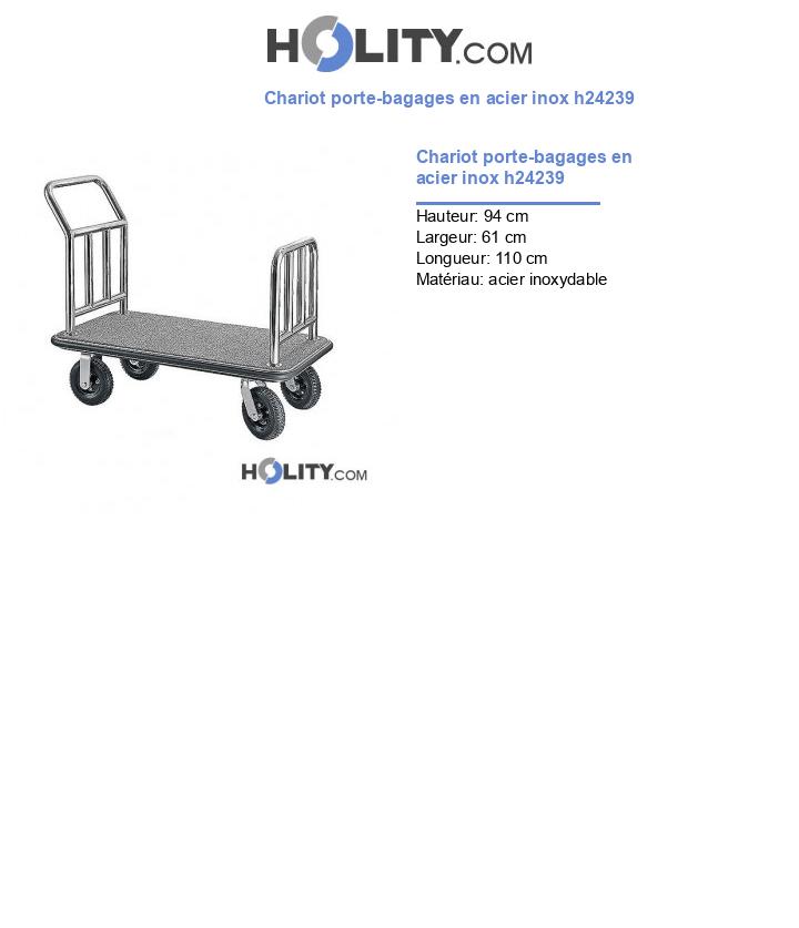 Chariot porte-bagages en acier inox h24239