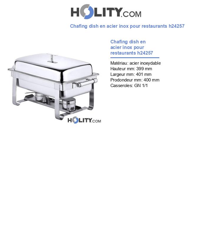 Chafing dish en acier inox pour restaurants h24257