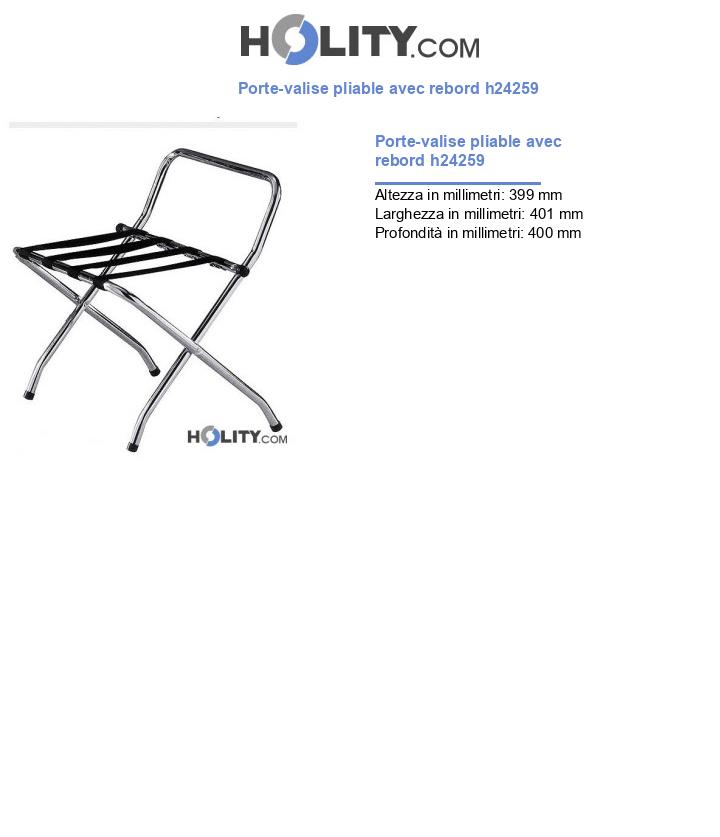 Porte-valise pliable avec rebord h24259