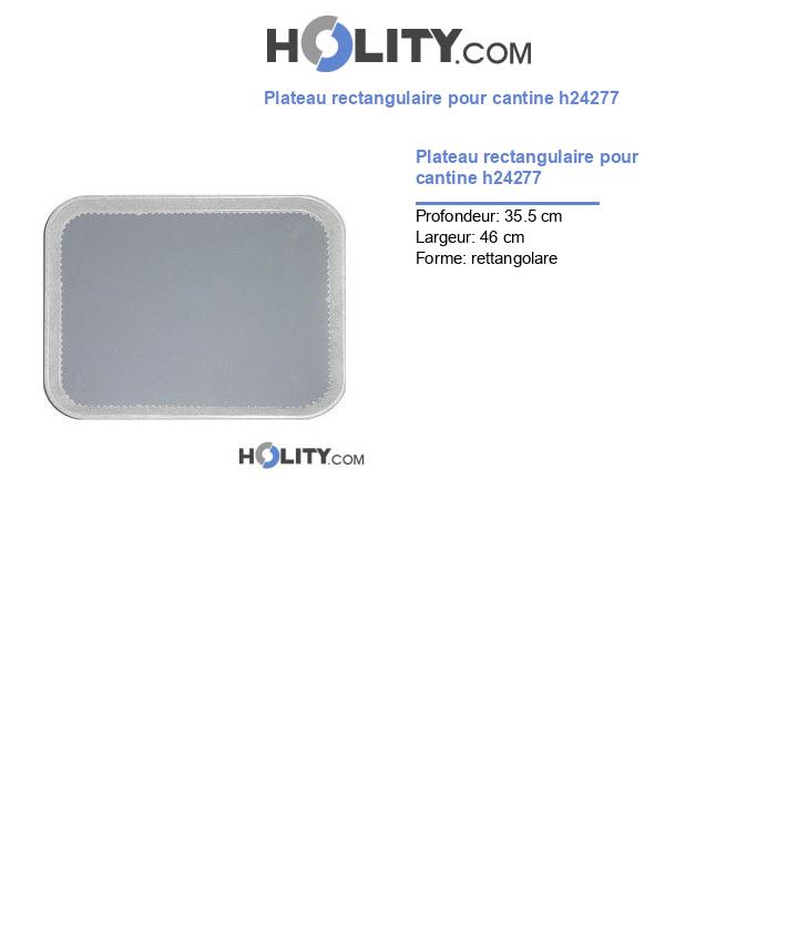 Plateau rectangulaire pour cantine h24277