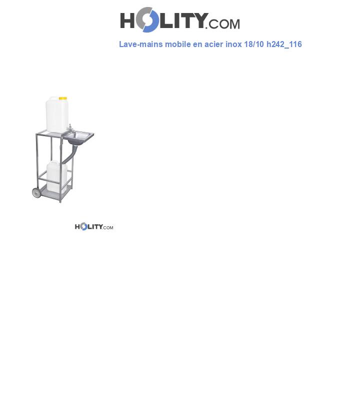 Lave-mains mobile en acier inox 18/10 h242_116