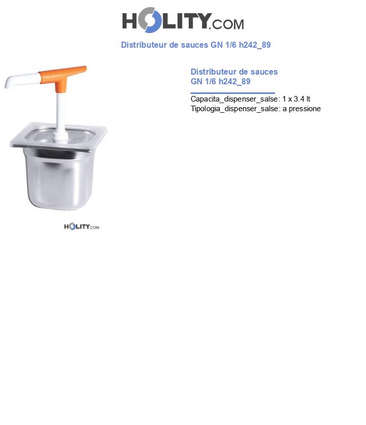 Distributeur de sauces GN 1/6 h242_89