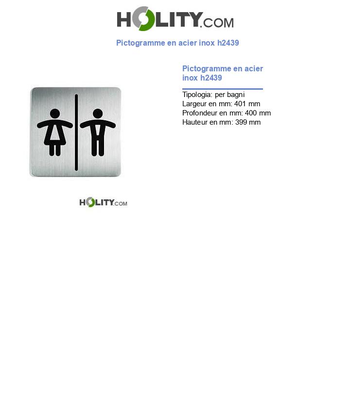 Pictogramme en acier inox h2439