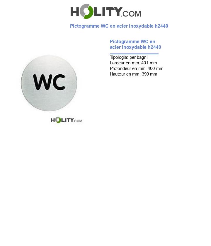 Pictogramme WC en acier inoxydable h2440