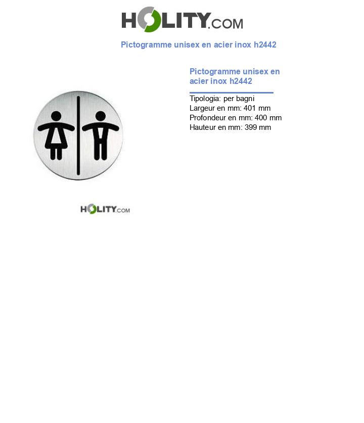 Pictogramme unisex en acier inox h2442