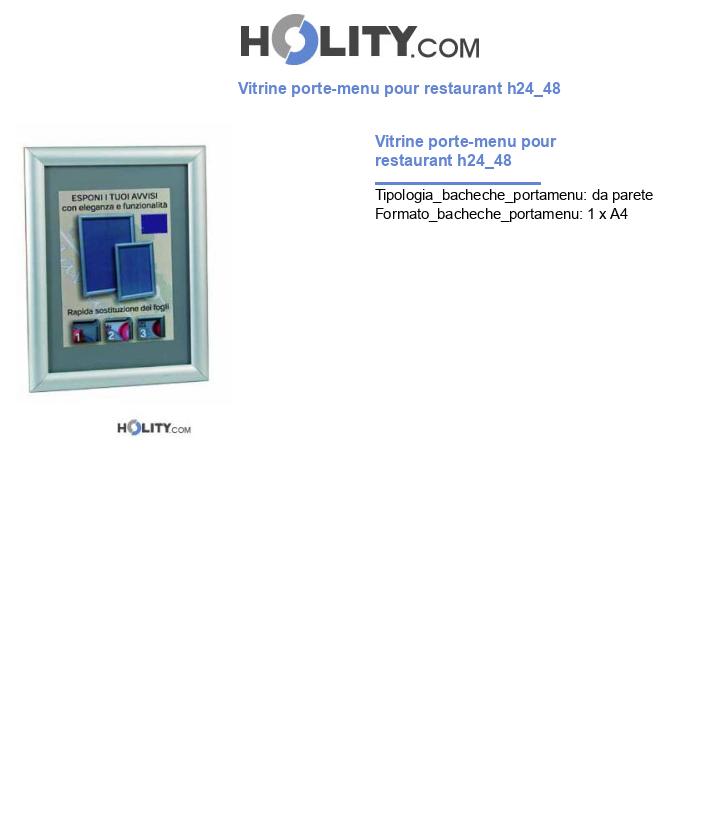 Vitrine porte-menu pour restaurant h24_48