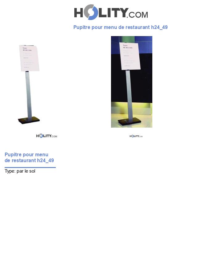 Pupitre pour menu de restaurant h24_49