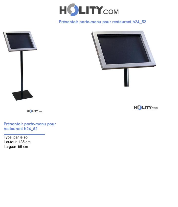 Présentoir porte-menu pour restaurant h24_52