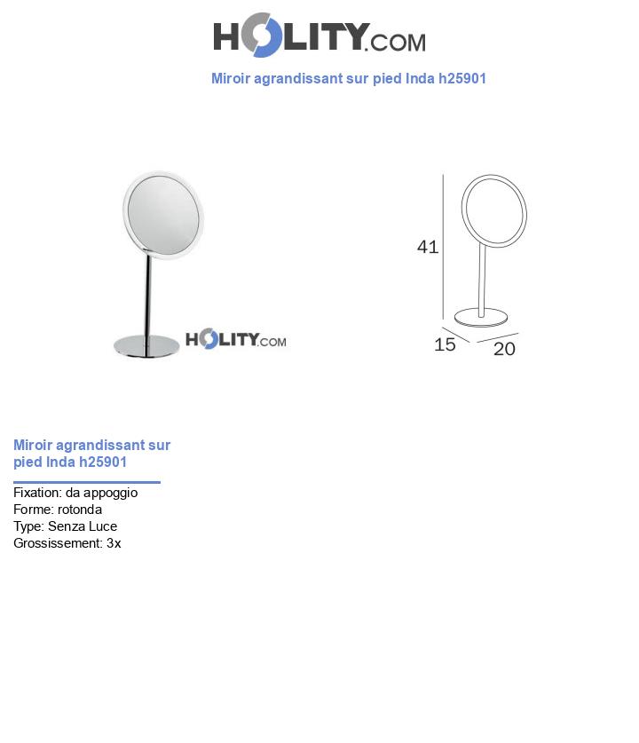 Miroir agrandissant sur pied Inda h25901