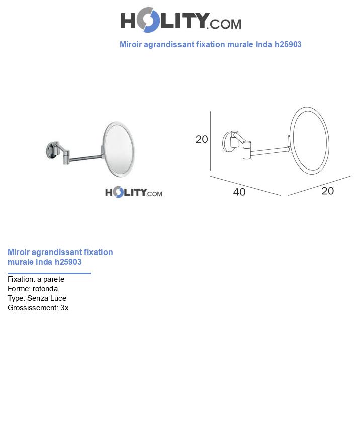 Miroir agrandissant fixation murale Inda h25903