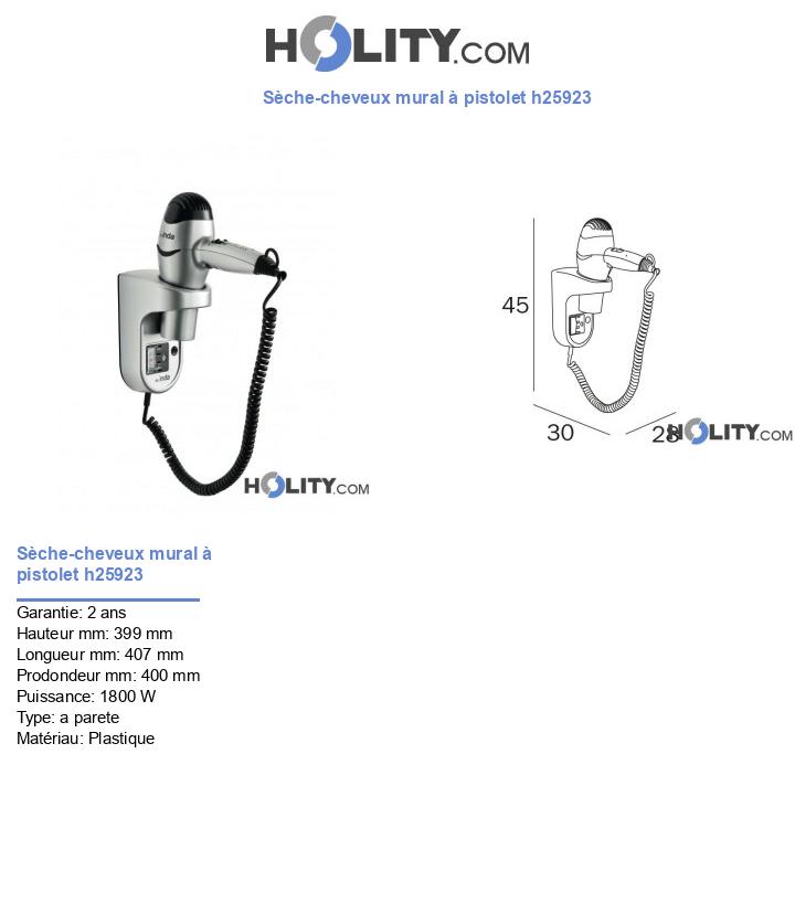Sèche-cheveux mural à pistolet h25923