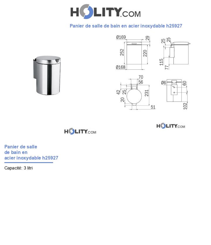 Panier de salle de bain en acier inoxydable h25927
