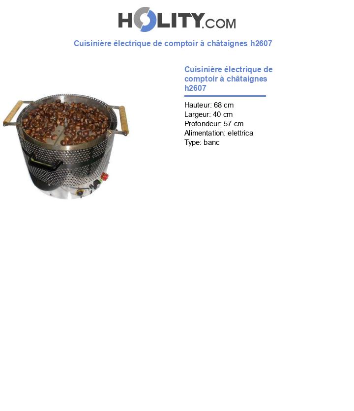 Cuisinière électrique de comptoir à châtaignes h2607