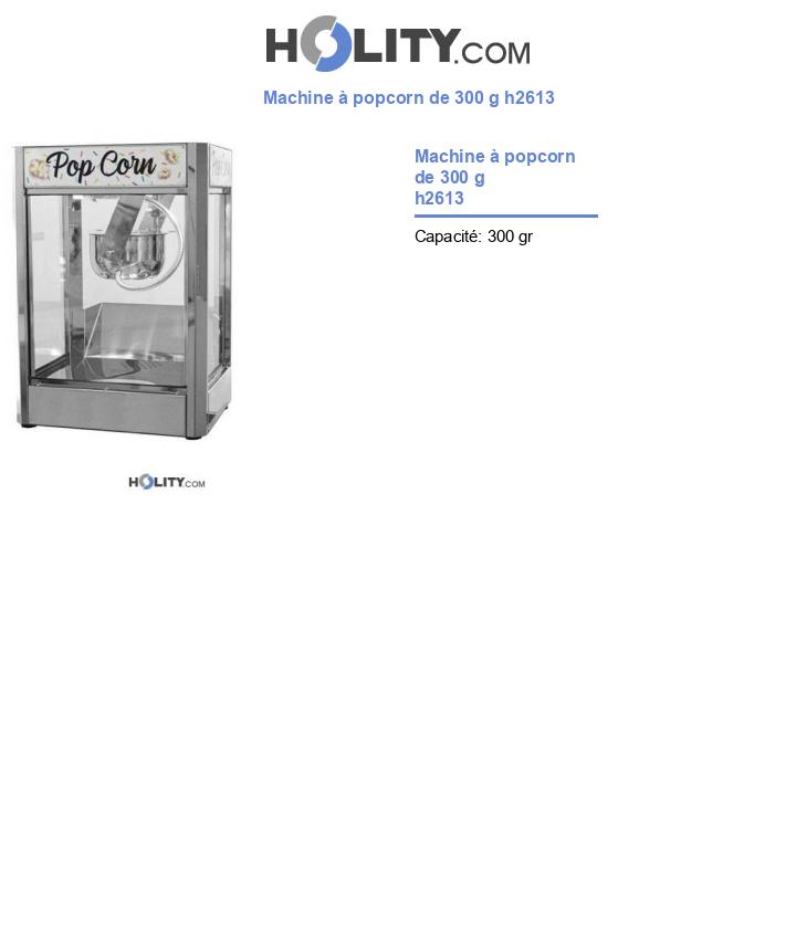 Machine à popcorn de 300 g h2613