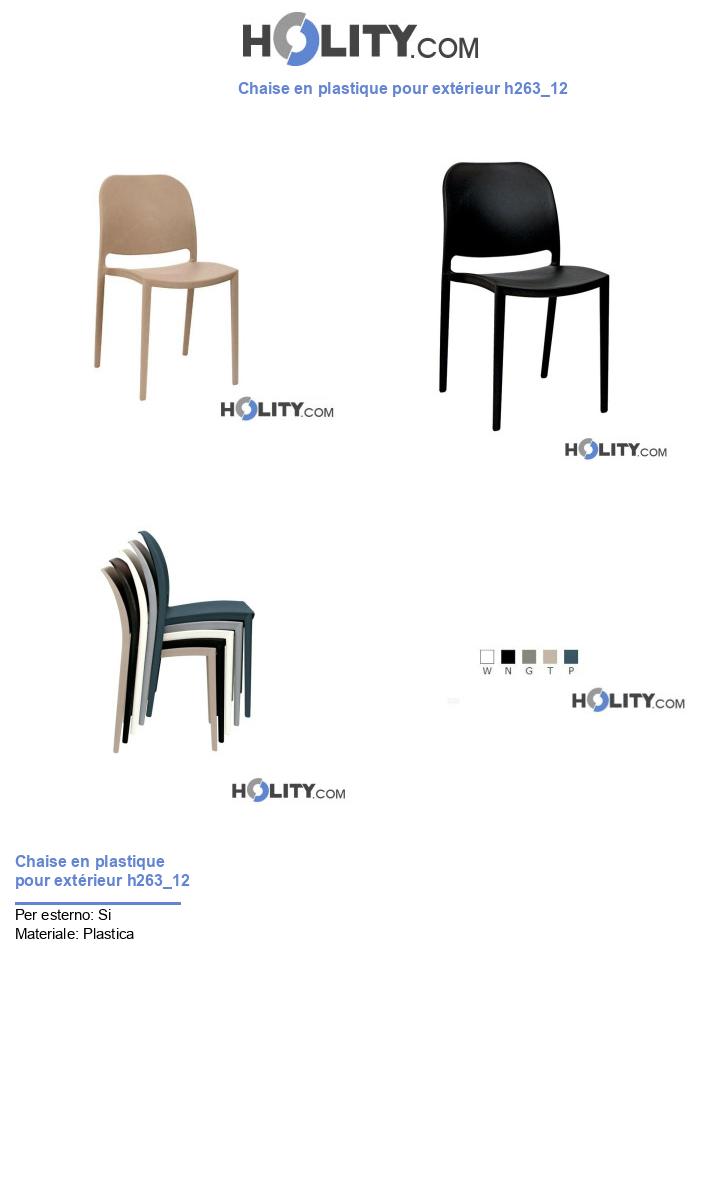 Chaise en plastique pour extérieur h263_12