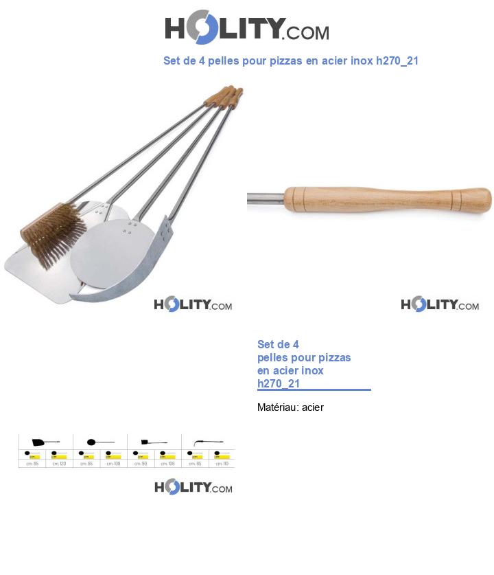 Set de 4 pelles pour pizzas en acier inox h270_21