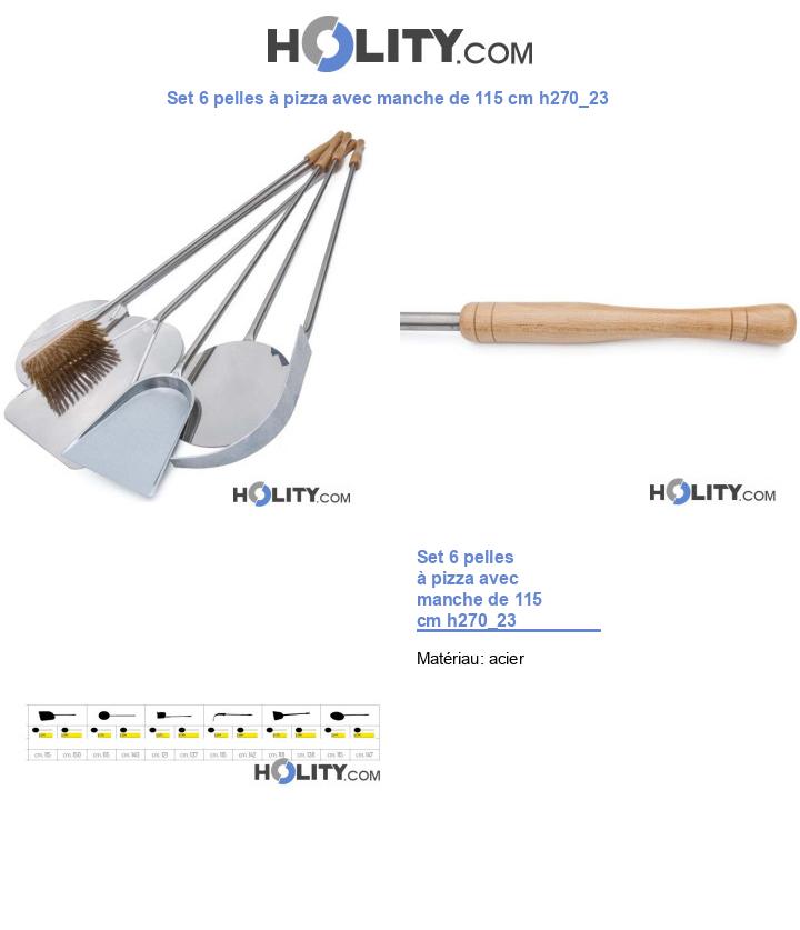 Set 6 pelles à pizza avec manche de 115 cm h270_23