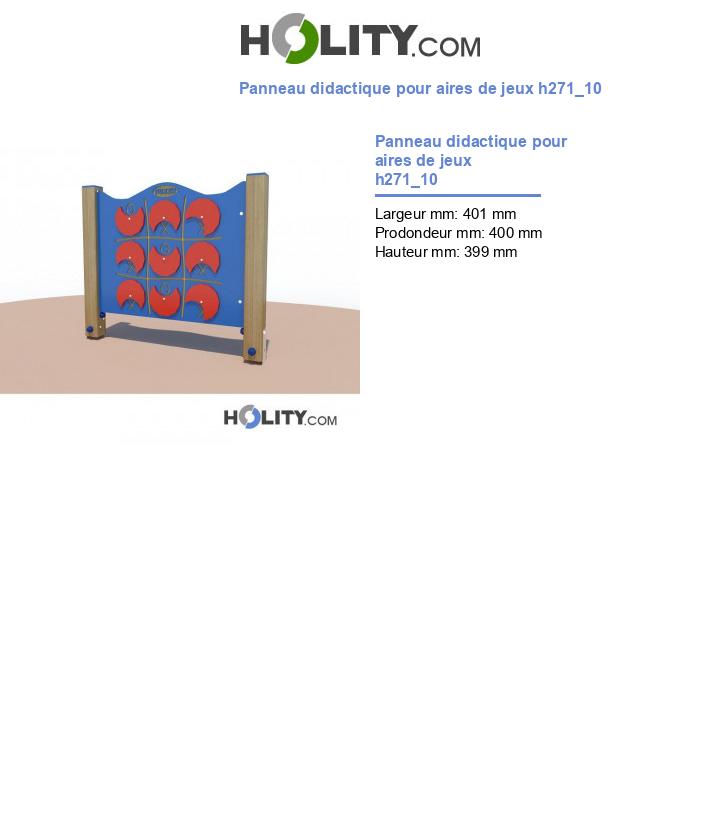 Panneau didactique pour aires de jeux h271_10