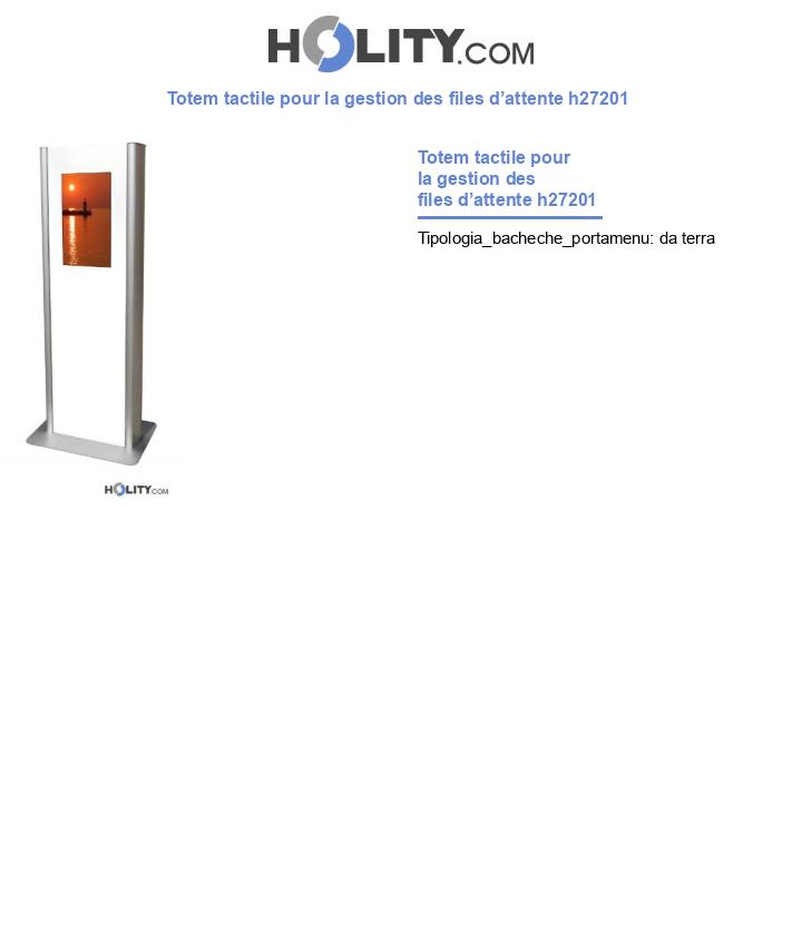 Totem tactile pour la gestion des files d’attente h27201