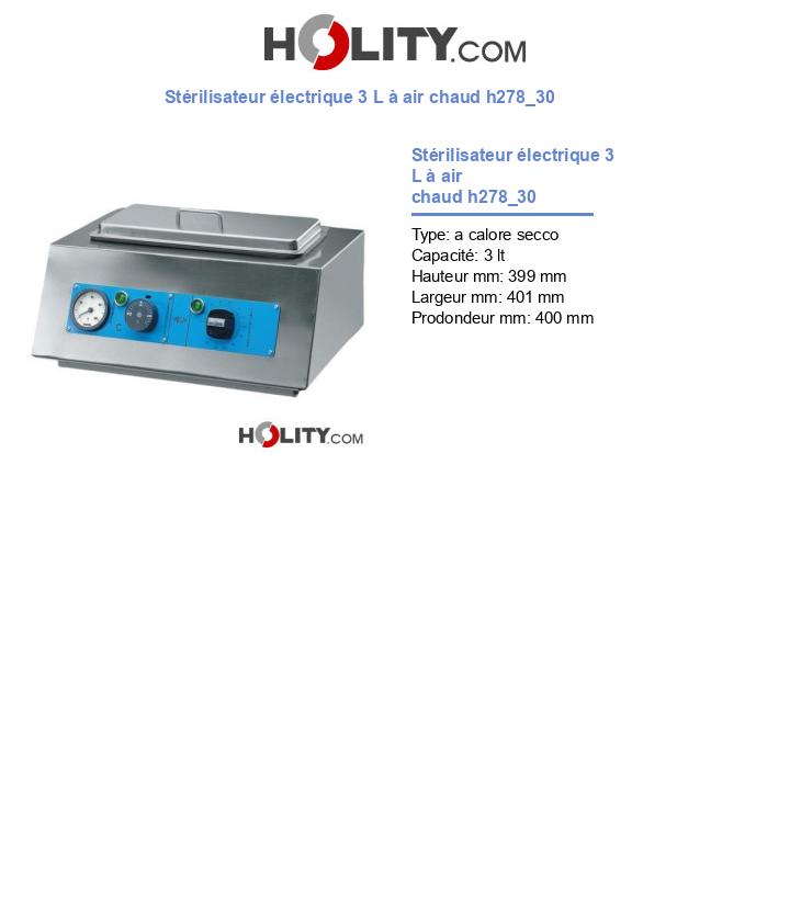 Stérilisateur électrique 3 L à air chaud h278_30