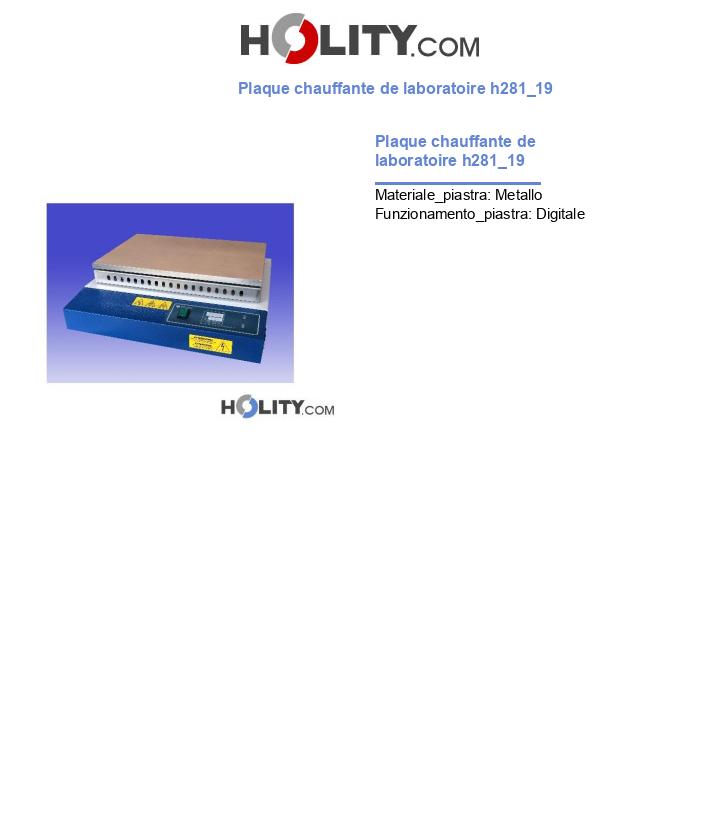 Plaque chauffante de laboratoire h281_19