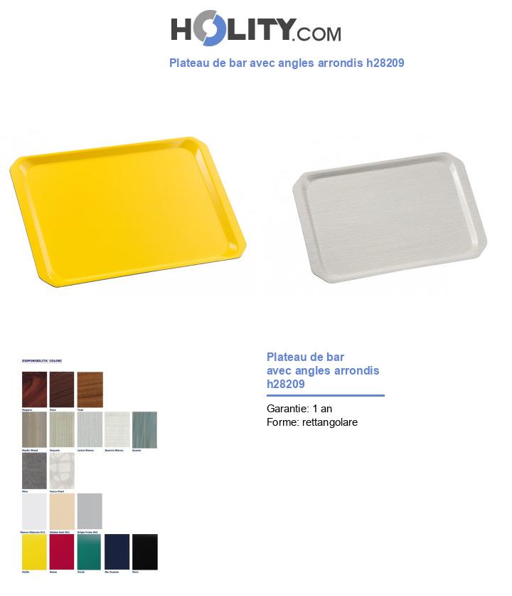 Plateau de bar avec angles arrondis h28209