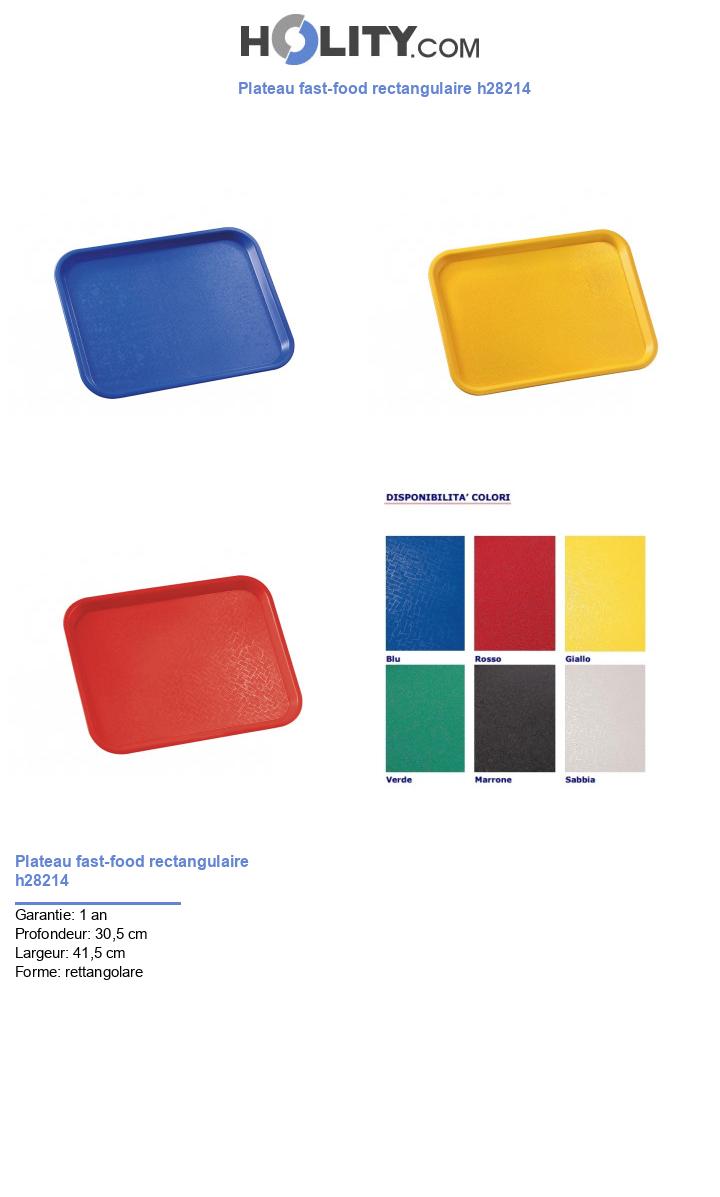 Plateau fast-food rectangulaire h28214