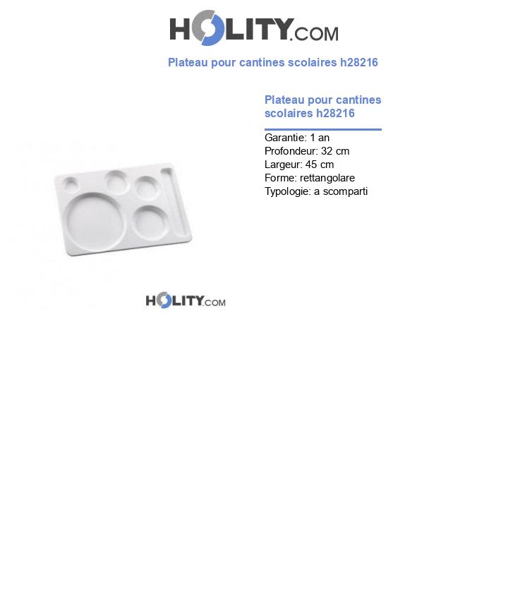 Plateau pour cantines scolaires h28216