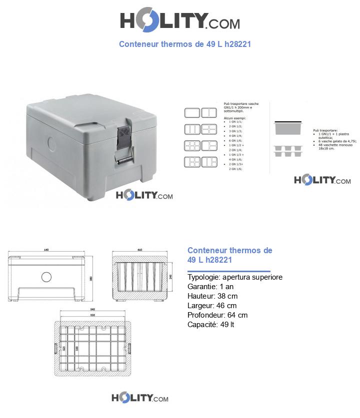 Conteneur thermos de 49 L h28221