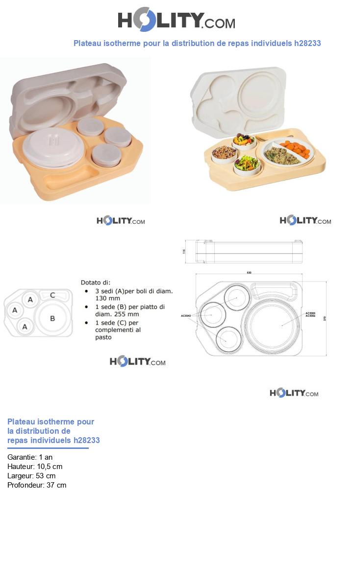 Plateau isotherme pour la distribution de repas individuels h28233