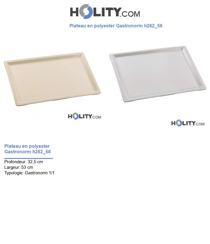 Plateau en polyester Gastronorm h282_58