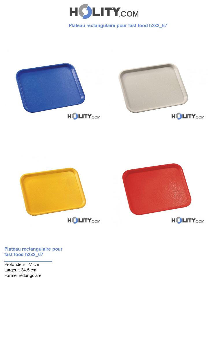 Plateau rectangulaire pour fast food h282_67