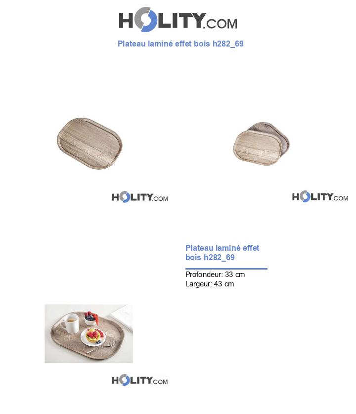 Plateau laminé effet bois h282_69